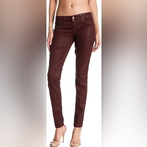 Level 99 Pants - Level 99 faux leather burgundy pants